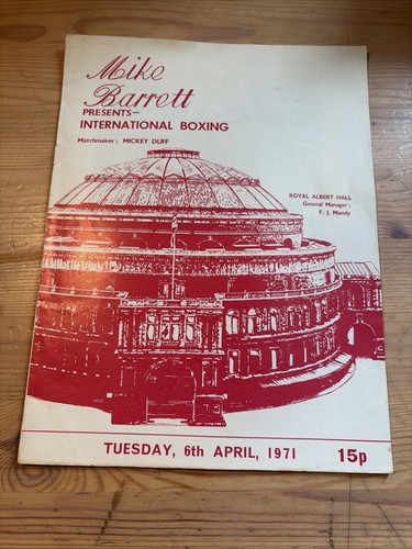 1971 boxing programme rowe - boxing,