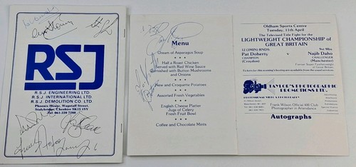Boxing club dinner - event, menu