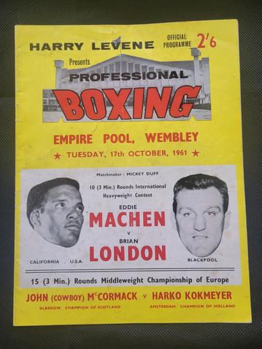 1961 wembley boxing - wembley, programme
