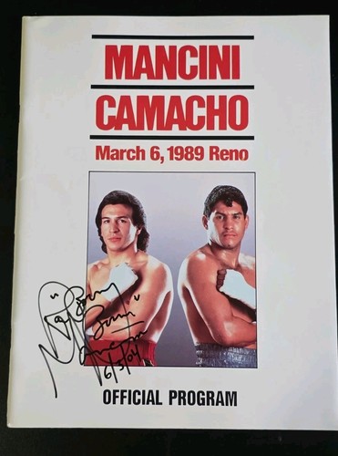 Autographed ray mancini - mancini, vs