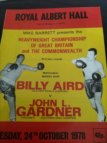 Vintage boxing programme - vintage,