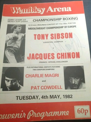 Vintage boxing programme tony - vintage,