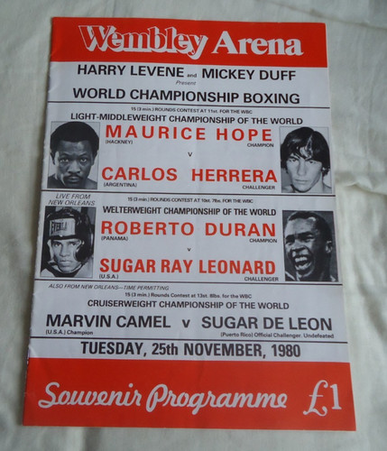 Wembley 1980 boxing programme - boxing,
