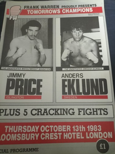 Vintage boxing programme - vintage,