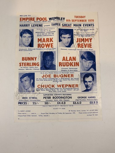1970 wembley boxing programme - wembley,